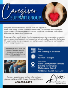 Caregiver Support Group @ Green County Human Services Building (Lower Level: Multipurpose Room 1) | Monroe | Wisconsin | United States