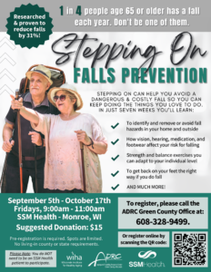 Stepping On – Falls Prevention Workshop @ SSM Health Clinic | Monroe | Wisconsin | United States