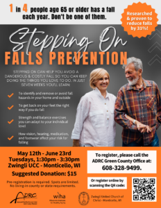 Stepping On – Falls Prevention Workshop @ Zwingli United Church of Christ | Monroe | Wisconsin | United States