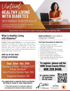 Healthy Living with Diabetes (Virtual) @ Virtual, Via Zoom | Monroe | Wisconsin | United States