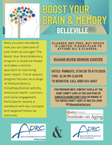 Boost Your Brain & Memory @ Sugar River Senior Center - Belleville, WI | Belleville | Wisconsin | United States