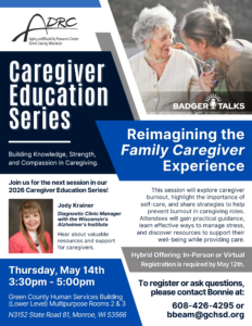 Caregiver Education Series: Reimagining the Family Caregiver Experience @ Green County Human Services Building (Lower Level) | Monroe | Wisconsin | United States