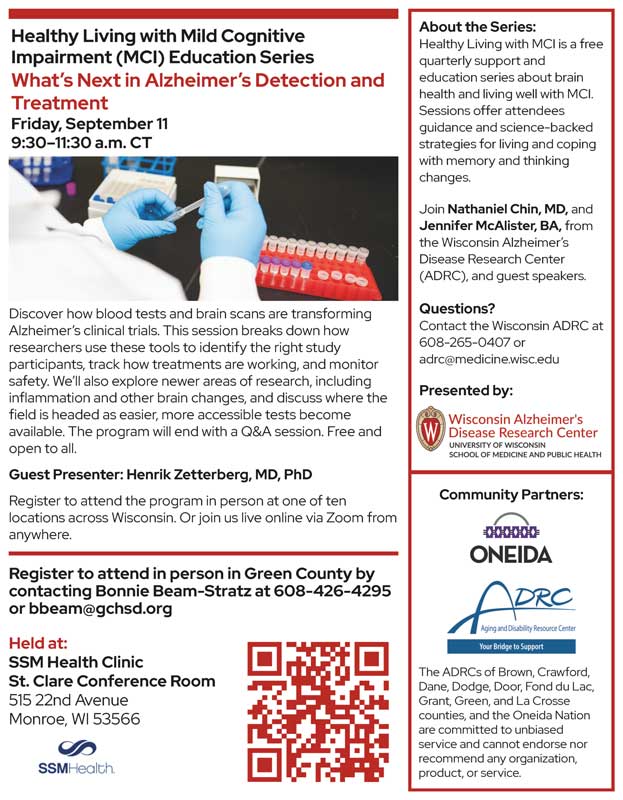 Healthy Living with Mild Cognitive Impairment (MCI) Education Series: What’s Next in Alzheimer’s Detection and Treatment